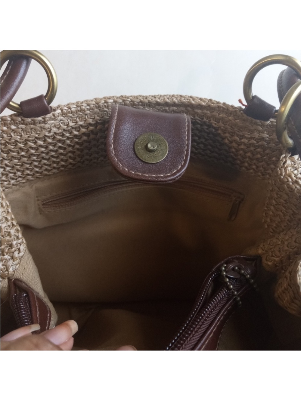 Rosetti Woven Brown Handbag & Matching Coin Pouch NWT - Picture 5 of 7
